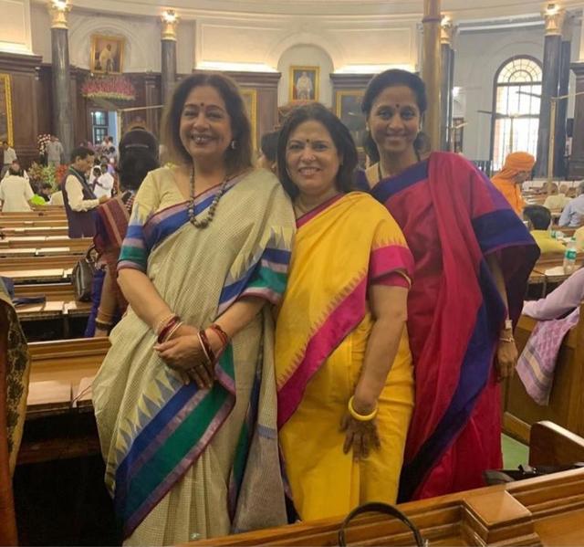 (From left) Kirron Kher, Meenakshi Lekhi and Supriya Sule. (HT Photo) (From left) Kirron Kher, Meenakshi Lekhi and Supriya Sule. (HT Photo)