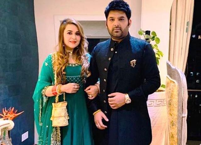 Kapil Sharma with wife Ginni Chatrath.