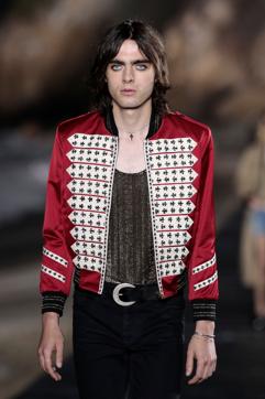 A model presents a creation during the Saint Laurent Men's Spring-Summer 2020 runway show in Malibu, California, on June 6, 2019. (Photo by Kyle GRILLOT / AFP) (AFP) A model presents a creation during the Saint Laurent Men's Spring-Summer 2020 runway show in Malibu, California, on June 6, 2019. (Photo by Kyle GRILLOT / AFP) (AFP)