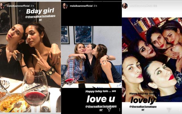 Malaika Arora, Amrita Arora, Kareena Kapoor join Karisma Kapoor for her birthday lunch.