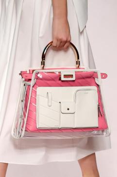 Take your pick from a range of handbags and backpacks made of polyester or PVC, with a plain transparent, bright neon or colourful printed finish. (GETTY IMAGES) Take your pick from a range of handbags and backpacks made of polyester or PVC, with a plain transparent, bright neon or colourful printed finish. (GETTY IMAGES)