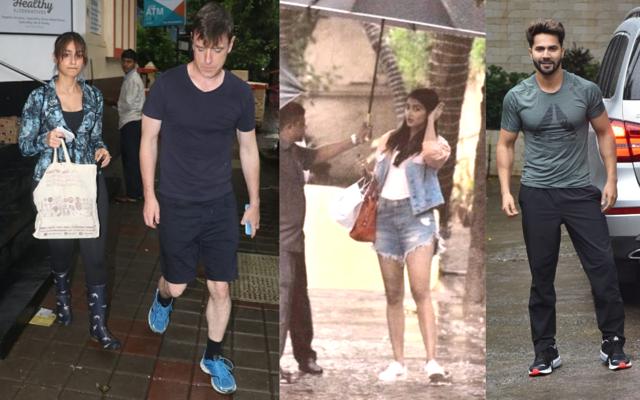 Ileana D’Cruz with husband Andrew Kneebone, Pooja Hegde and Varun Dhawan spotted in Mumbai on Friday. (Varinder Chawla) Ileana D’Cruz with husband Andrew Kneebone, Pooja Hegde and Varun Dhawan spotted in Mumbai on Friday. (Varinder Chawla)