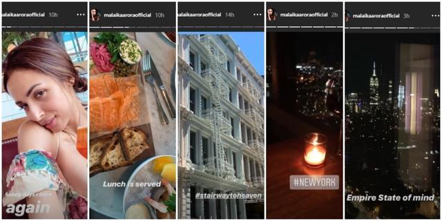 Malaika Arora has been sharing pictures and video clips from her New York holiday. Malaika Arora has been sharing pictures and video clips from her New York holiday.