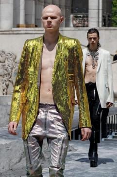 A statement blazer like this creation by US fashion designer Rick Owens is a must-have. (Francois Guillot/AFP ) A statement blazer like this creation by US fashion designer Rick Owens is a must-have. (Francois Guillot/AFP )