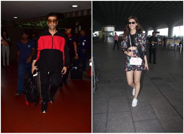 Karan Johar and Kriti Sanon at Mumbai airport.