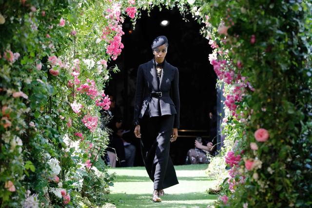 A model presents a creation by Christian Dior during the Women's Fall-Winter 2019/2020 Haute Couture collection fashion show in Paris, on July 1, 2019. (Photo by FRANCOIS GUILLOT / AFP) (AFP)