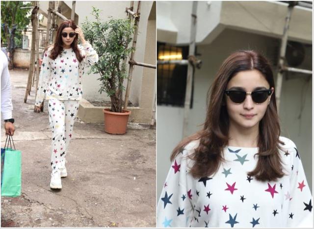 Alia Bhatt on an errand run in her starry outfit.