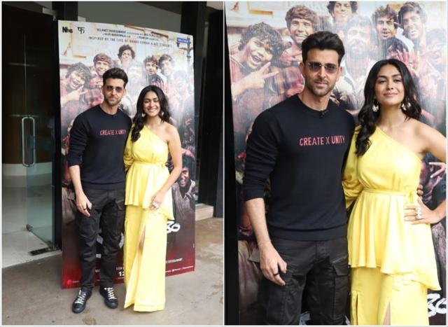 Hrithik Roshan and Mrunal Thakur promote Super 30.