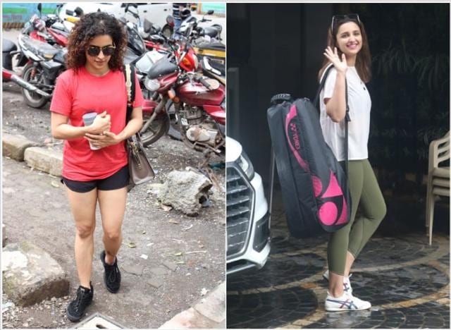 Sanya Malhotra and Parineeti Chopra spotted by paparazzi.