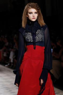 A model presents a creation by Julien Fournie during the Women's Fall-Winter 2019/2020 Haute Couture collection fashion show in Paris, on July 2, 2019. (Photo by FRANCOIS GUILLOT / AFP) (AFP)