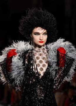 A model presents a creation by Julien Fournie during the Women's Fall-Winter 2019/2020 Haute Couture collection fashion show in Paris, on July 2, 2019. (Photo by FRANCOIS GUILLOT / AFP) (AFP)