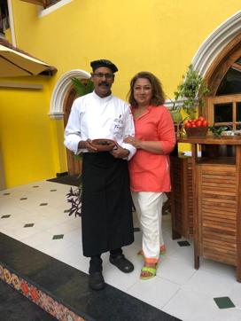 The author with Chef Gejo Joseph at the Forte Kochi boutique hotel The author with Chef Gejo Joseph at the Forte Kochi boutique hotel