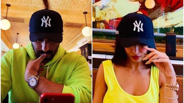 Malaika Arora and Arjun Kapoor in neon colours. Malaika Arora and Arjun Kapoor in neon colours.