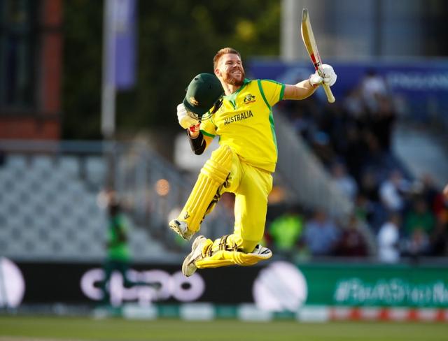 Australia's David Warner celebrates reaching his century. (Reuters) Australia's David Warner celebrates reaching his century. (Reuters)