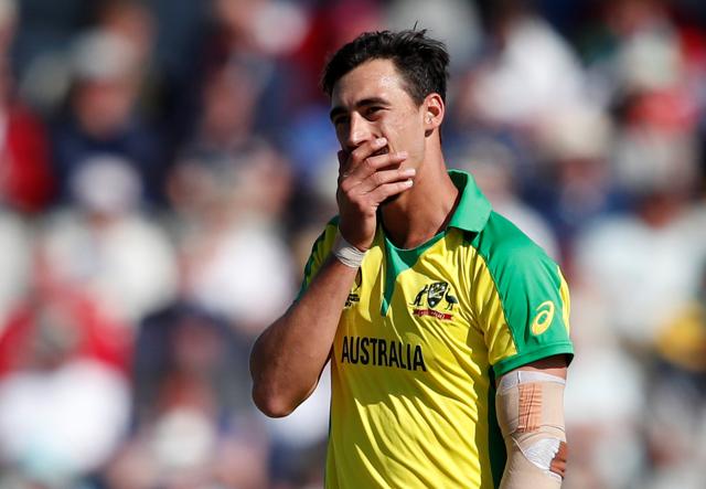 Cricket - ICC Cricket World Cup - Australia v South Africa - Old Trafford, Manchester, Britain - July 6, 2019 Australia's Mitchell Starc reacts (Action Images via Reuters) Cricket - ICC Cricket World Cup - Australia v South Africa - Old Trafford, Manchester, Britain - July 6, 2019 Australia's Mitchell Starc reacts (Action Images via Reuters)