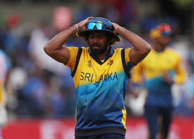 Cricket - ICC Cricket World Cup - Sri Lanka v India - Headingley, Leeds, Britain - July 6, 2019 Sri Lanka's Lasith Malinga reacts (Action Images via Reuters) Cricket - ICC Cricket World Cup - Sri Lanka v India - Headingley, Leeds, Britain - July 6, 2019 Sri Lanka's Lasith Malinga reacts (Action Images via Reuters)