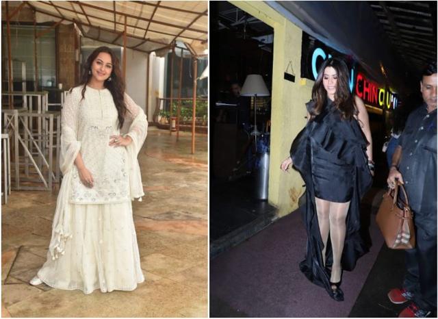 Sonakshi Sinha and Ekta Kapoor at separate events.