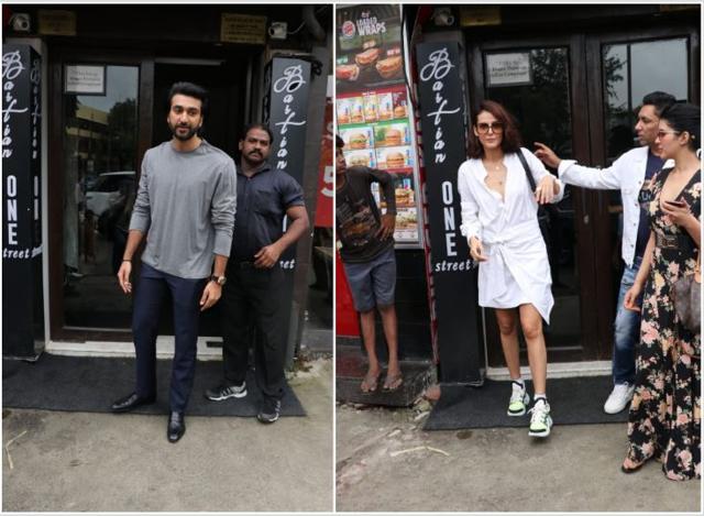 Meezaan and Mandana Karimi at a restaurant.