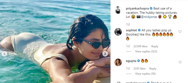Sophie Turner’s cheeky comment on Priyanka Chopra’s photo.
