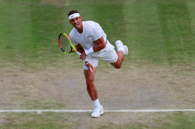 Rafael Nadal in action during his quarter final match against Sam Querrey. (REUTERS) Rafael Nadal in action during his quarter final match against Sam Querrey. (REUTERS)