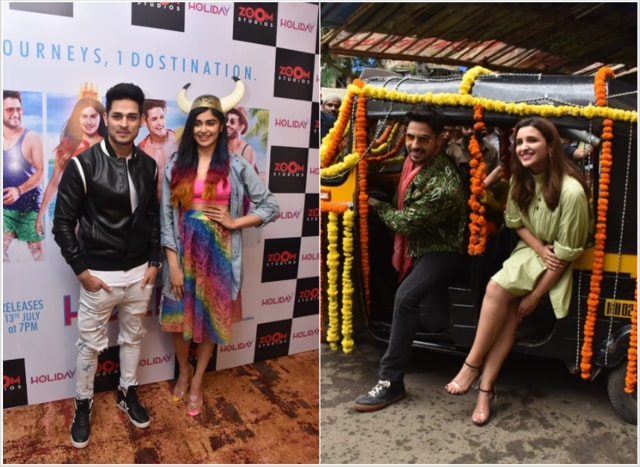 Adah Sharma and Priyank Sharma promoting The Holiday; Sidharth Malhotra and Parineeti Chopra on an event for Jabariya Jodi.