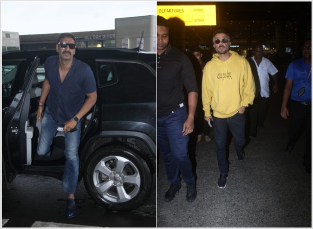 Ajay Devgn and Anil Kapoor at airport.