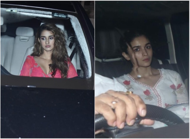 Disha Patani and Alia Bhatt spotted in their cars.
