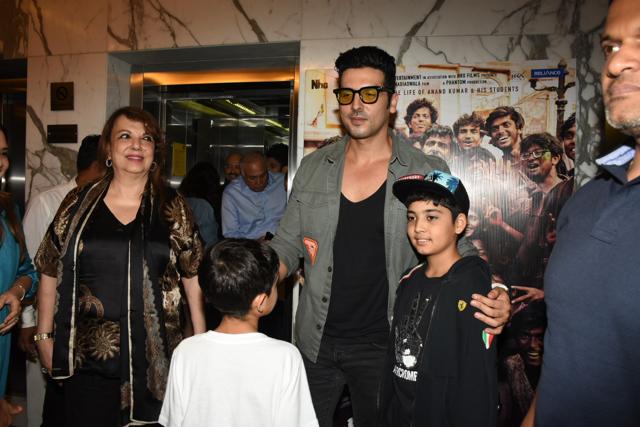 Zayed Khan with mother Zarine at the Super 30 screening.