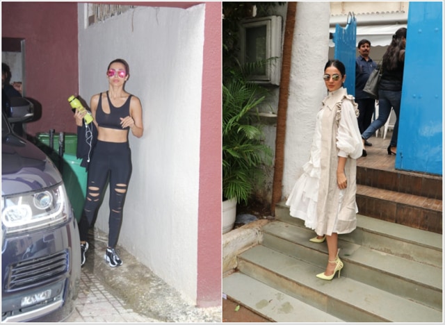 Malaika Arora and Sonal Chauhan at a gym and a restaurant, respectively.