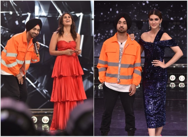 Diljit Dosanjh with Kareena Kapoor and Kriti Sanon.