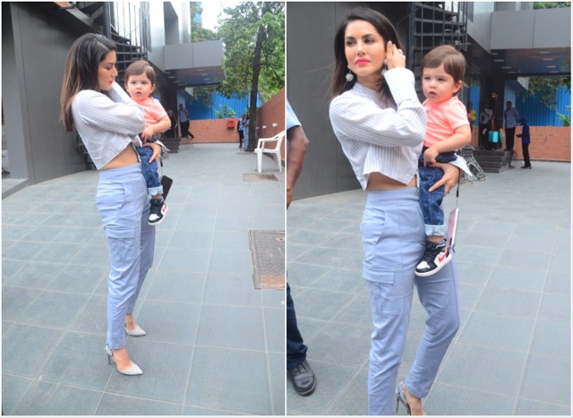 Sunny Leone with her son.
