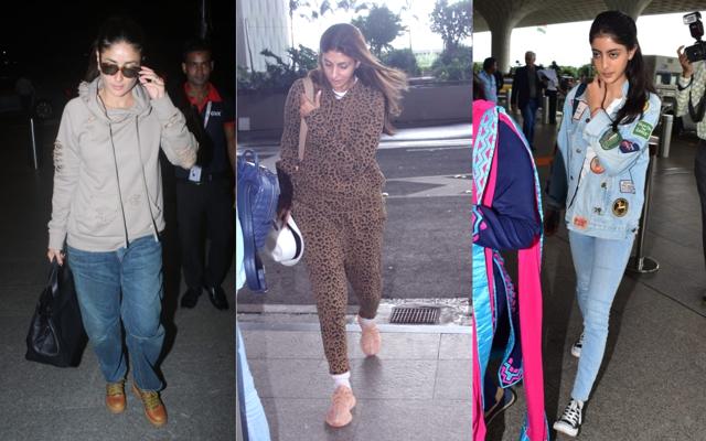 Kareena Kapoor, Shweta Bachchan Nanda with daughter Navya Naveli Nanda at Mumbai airport. (Varinder Chawla) Kareena Kapoor, Shweta Bachchan Nanda with daughter Navya Naveli Nanda at Mumbai airport. (Varinder Chawla)