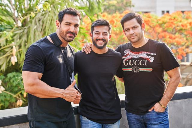 John Abraham with Attack director Lakshya Raj Anand and producer co-producer Ajay Kapoor. John Abraham with Attack director Lakshya Raj Anand and producer co-producer Ajay Kapoor.