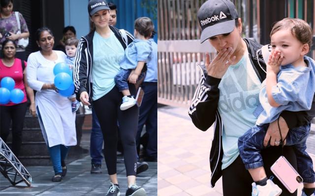 Sunny Leone with sons Asher and Noah. (Varinder Chawla)