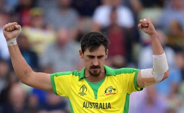 Australia's Mitchell Starc celebrates after the dismissal of England's Jonny Bairstow. (AFP) Australia's Mitchell Starc celebrates after the dismissal of England's Jonny Bairstow. (AFP)