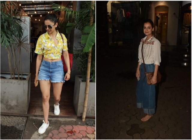 Rakul Preet Singh and Dia Mirza spotted by paparazzi.