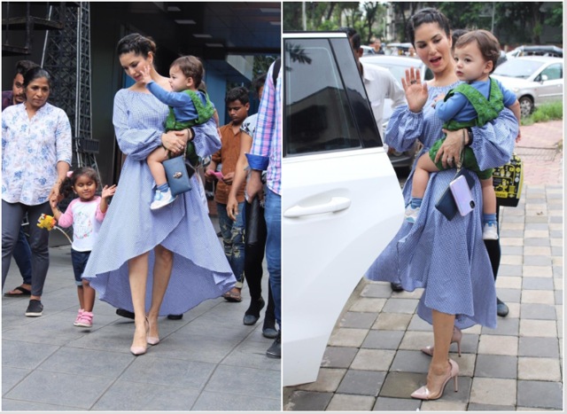Sunny Leone with her kids.