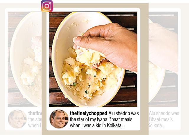 Kalyan Karmakar posted a picture of Alu Sheddo, the Bengali dish that has other names in other states