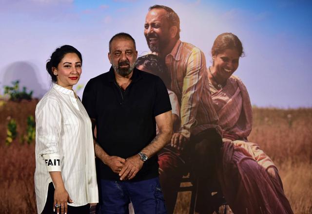 Actor and producer Sanjay S Dutt (R) along with his wife Maanayata Dutt attend the trailer launch of the Marathi film Baba in Mumbai on July 16, 2019. (AFP) Actor and producer Sanjay S Dutt (R) along with his wife Maanayata Dutt attend the trailer launch of the Marathi film Baba in Mumbai on July 16, 2019. (AFP)