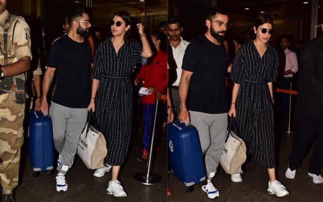 Virat Kohli and Anushka Sharma seen at the Mumbai airport. (Varinder Chawla)