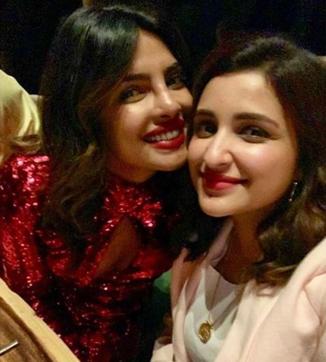 Priyanka Chopra and Parineeti Chopra at the birthday party.