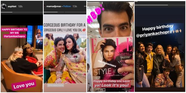 Jonas family wished Priyanka Chopra on her birthday.