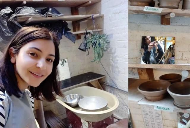Anushka Sharma during her pottery class in London. (Twitter)