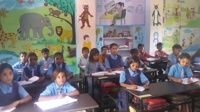 The contribution from students of the American school has been used for buying school uniform, school furniture and decorative paintings among other things. (HT Photo ) The contribution from students of the American school has been used for buying school uniform, school furniture and decorative paintings among other things. (HT Photo )
