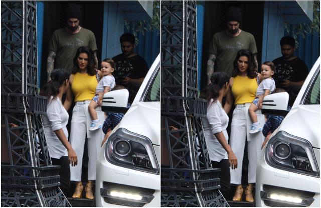 Sunny Leone and Daniel Weber with their kids. (Varinder Chawla) Sunny Leone and Daniel Weber with their kids. (Varinder Chawla)