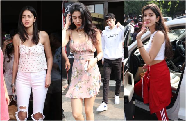 Ananya Panday, Khushi Kapoor and Shanaya Kapoor at Bastian. (Varinder Chawla) Ananya Panday, Khushi Kapoor and Shanaya Kapoor at Bastian. (Varinder Chawla)