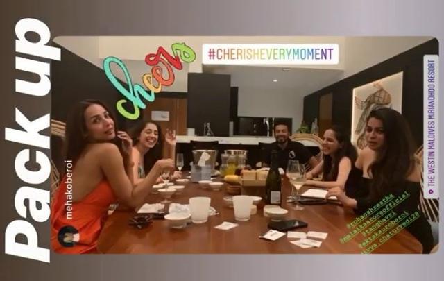 Malaika Arora shared a picture from her dinner outing.