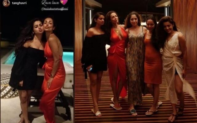 Malaika Arora post her dinner outing with her friends in the Maldives. (Instagram) Malaika Arora post her dinner outing with her friends in the Maldives. (Instagram)