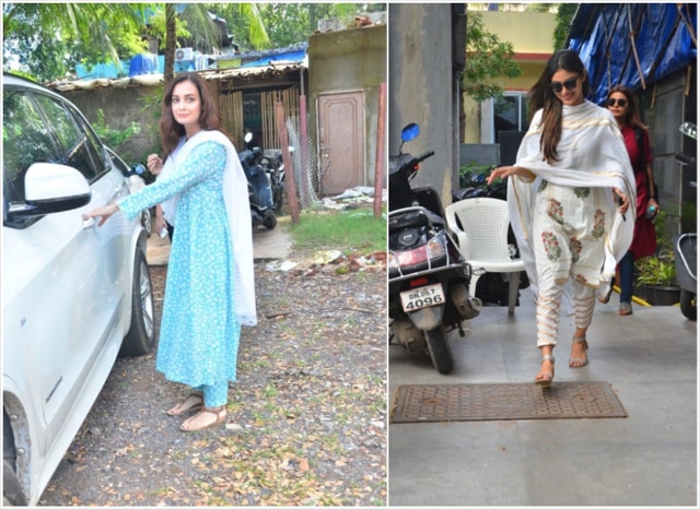 Dia Mirza and Mouni Roy spotted in Mumbai.