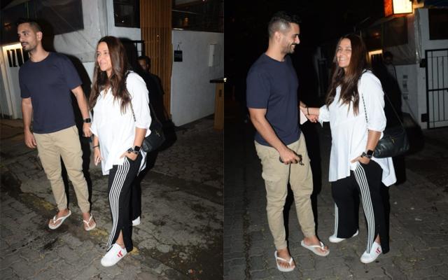 Neha Dhupia and Angad Bedi spotted in Mumbai on Sunday. (Varinder Chawla) Neha Dhupia and Angad Bedi spotted in Mumbai on Sunday. (Varinder Chawla)
